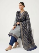 Premium Cotton Unstitched 3 Piece Suit Set for Women with Elegant Paisley Floral Print, Printed Kurta Fabric, Designer Dupatta & Matching Salwar Material - Image 3