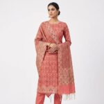 Elegant Cotton Unstitched 3 Piece Suit with Floral Buti Printed Kurta, Beautiful Printed Dupatta with Decorative Border & Matching Salwar Fabric - Image 7