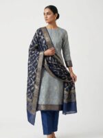 Premium Cotton Unstitched 3 Piece Suit Set for Women with Elegant Paisley Floral Print, Printed Kurta Fabric, Designer Dupatta & Matching Salwar Material