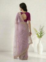 Elegant Chiffon Saree for Women  Floral Embroidery, Multicolor Thread Work & Designer Pallu - Image 2